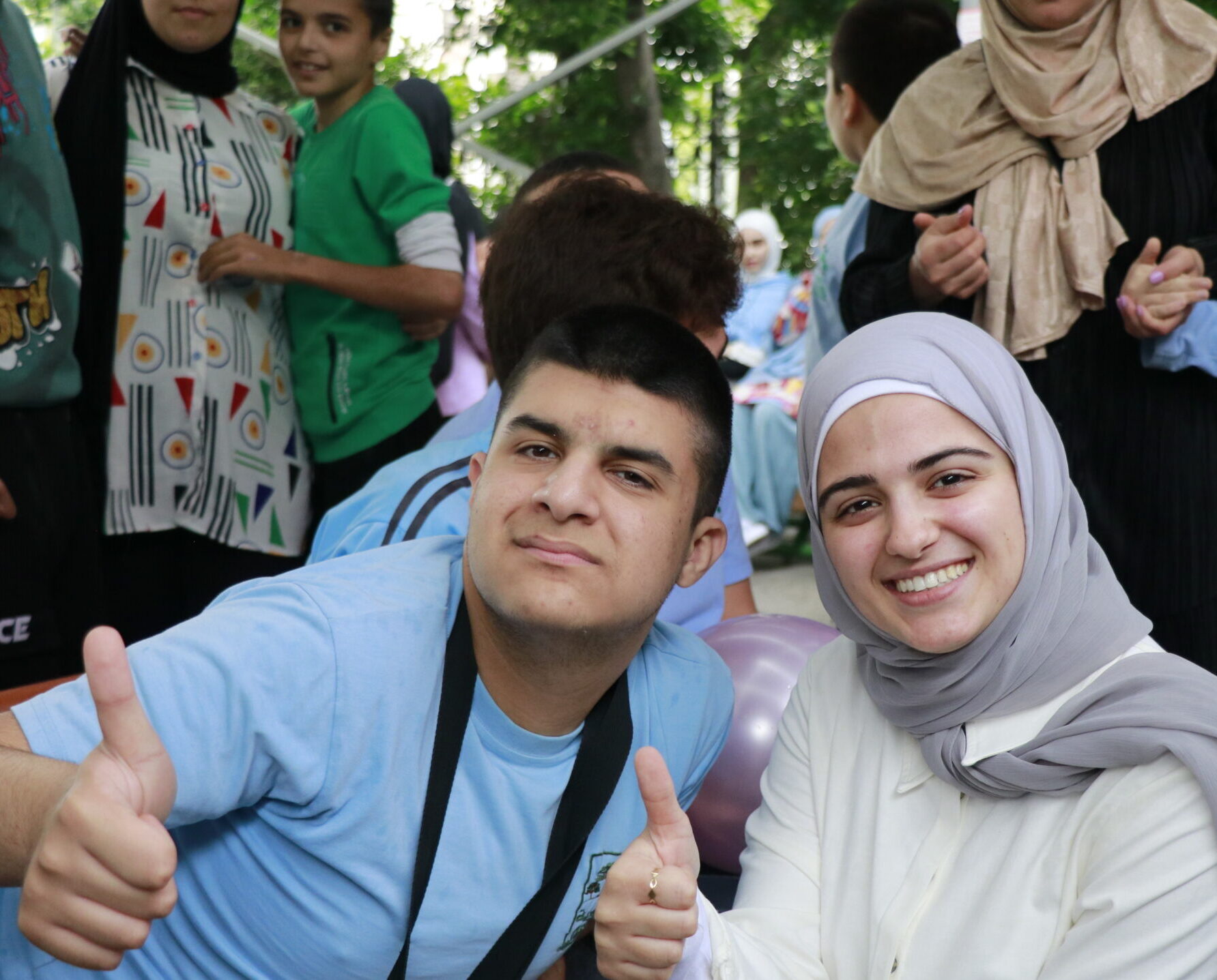 Students engaged in a group activity organized by the Social Club at USAL University, Lebanon.