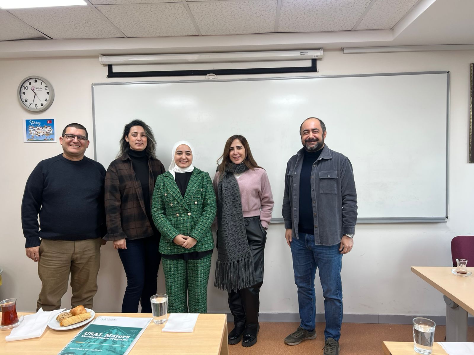 Officials from USAL University in Lebanon and Istanbul Gedik University during an academic meeting discussing future collaborations.