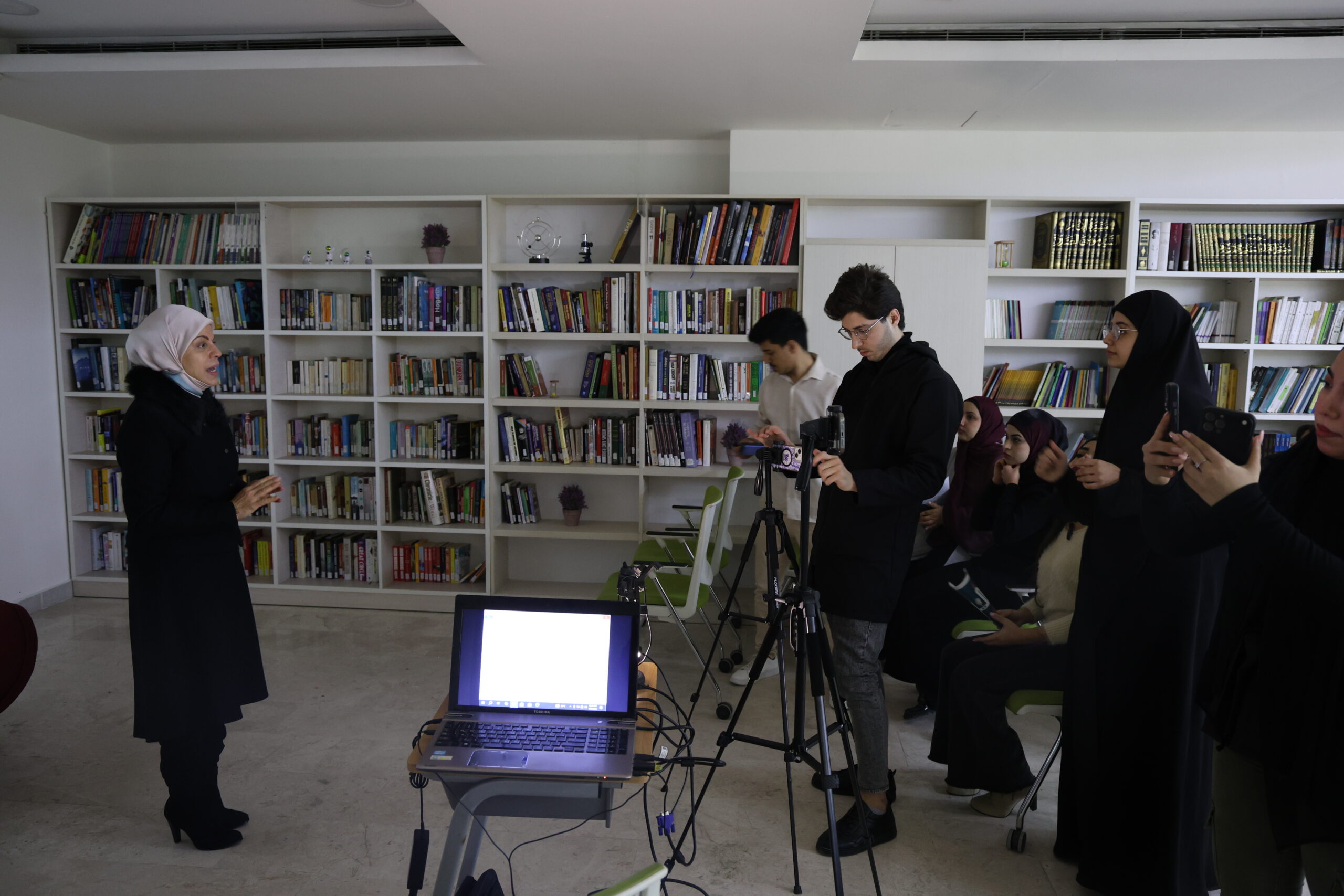 USAL University students participating in a field-based exam activity as part of an innovative academic assessment on campus in Lebanon.