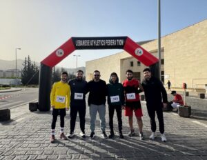 USAL University students competing in a track and field event during the FSUL Championship in Lebanon.