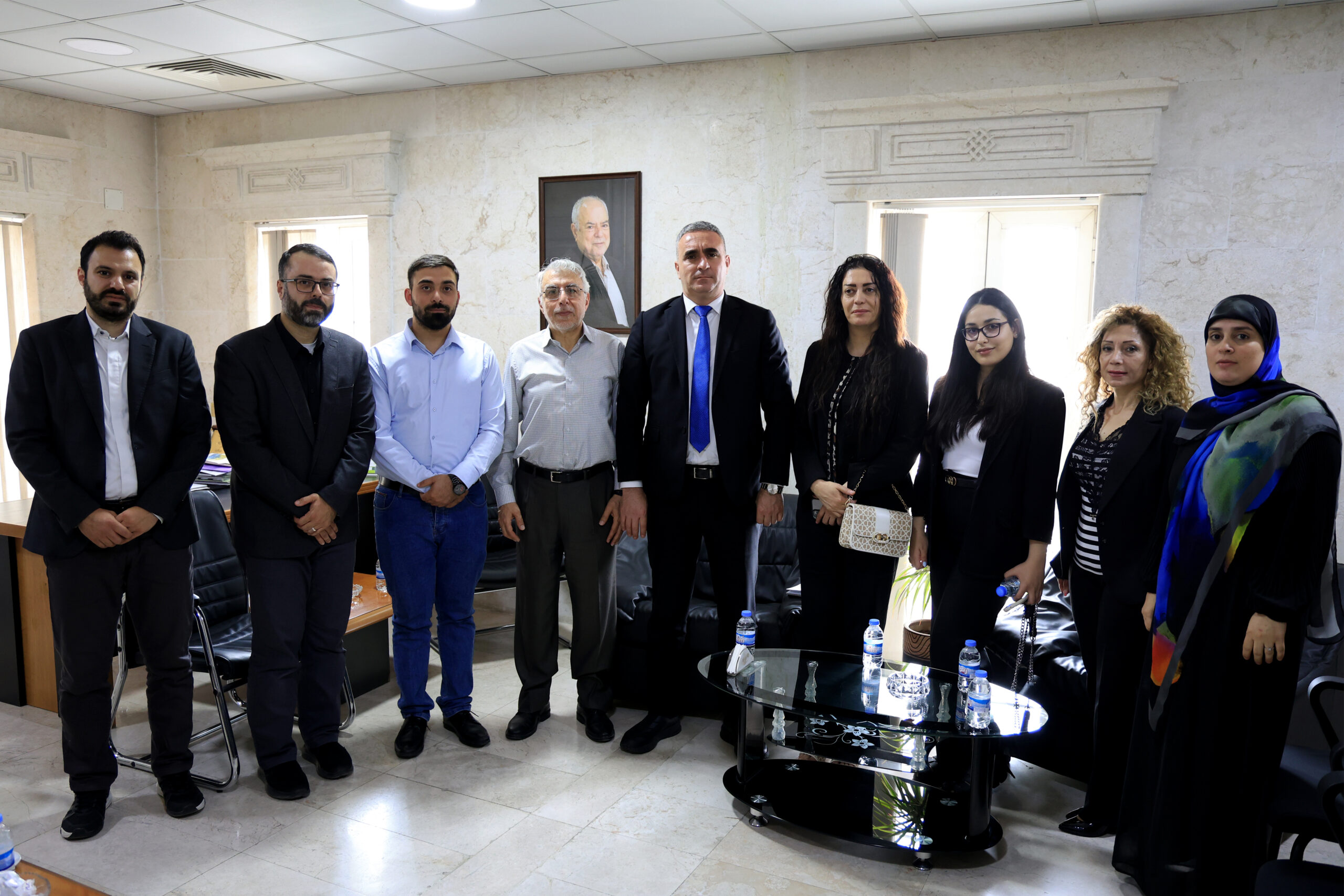 A delegation from the Lebanese Democratic Youth Forum offering condolences during an official visit to USAL University in Lebanon.