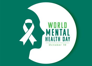 world mental health day campaign poster with artistic human head world mental health day campaign poster with artistic human head vector