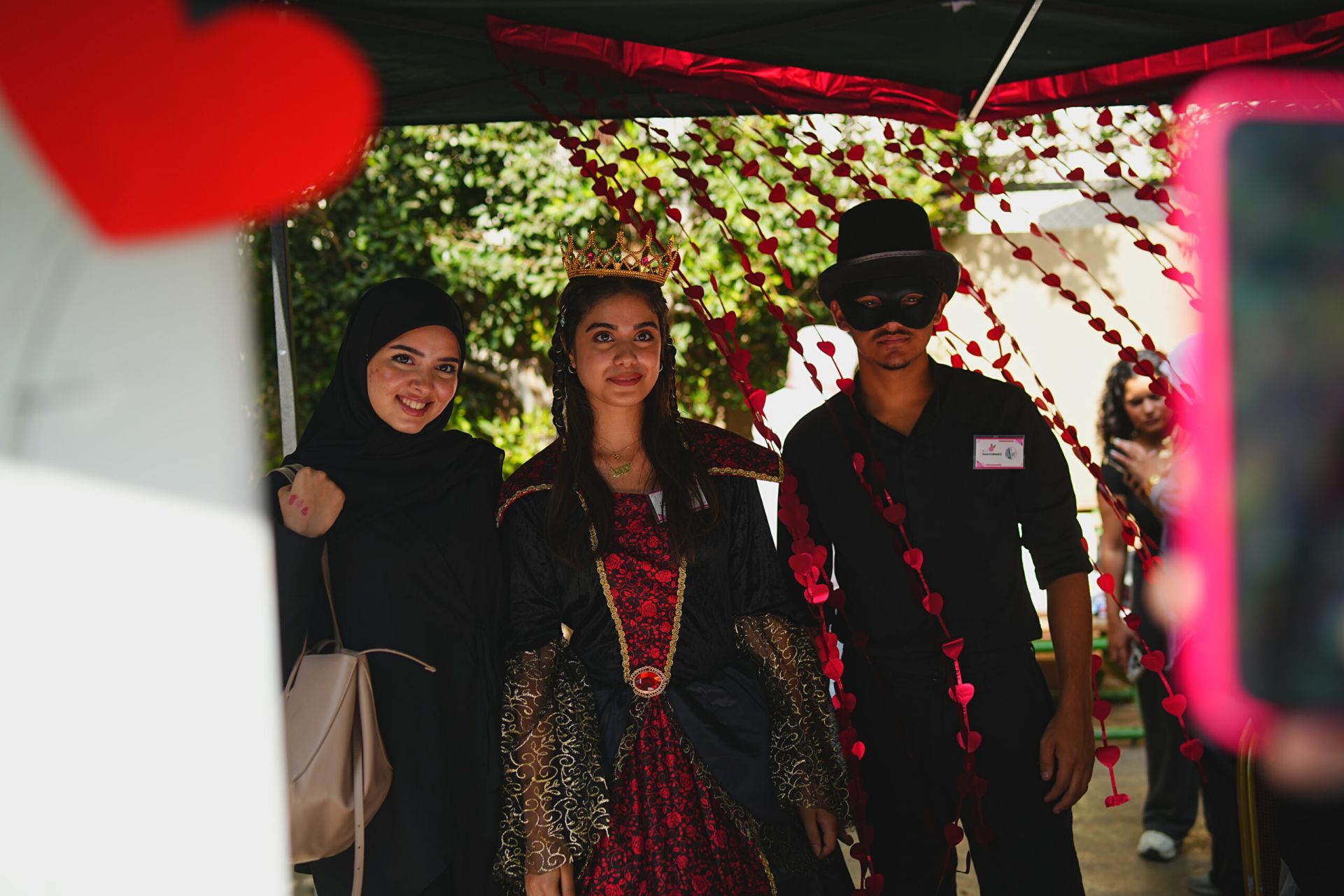 Students taking part in the English Day event at USAL University in Lebanon, engaging in educational activities that promote language skills and campus involvement.